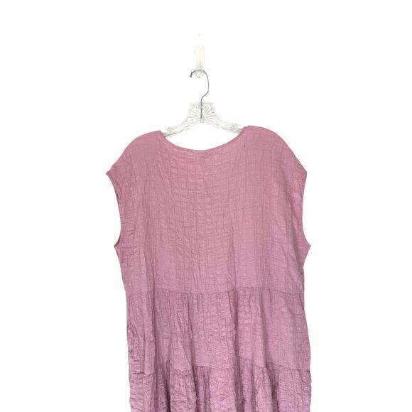 Knox Rose Dress XL Pink Short Sleeve Gauze Lightweight Pastel Tiered Casual - Picture 5 of 8